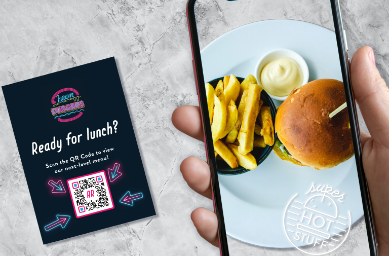 An AR QR Code on a menu.