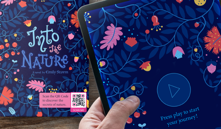 An AR QR Code on a novel.