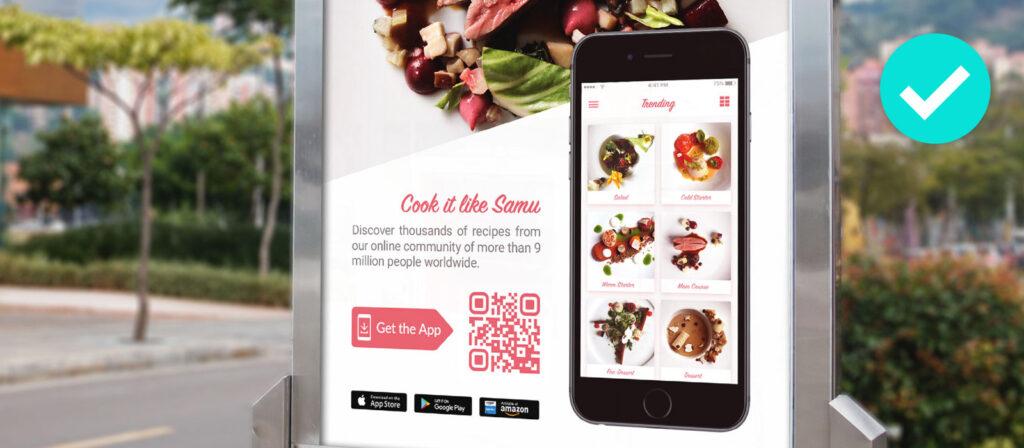 A poster with a sharp QR Code.
