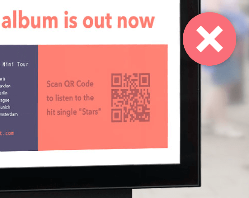 An example of a difficult to scan QR Code without color contrast