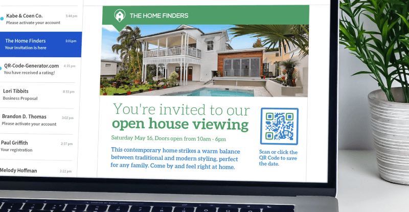 A QR Code being used in email marketing.
