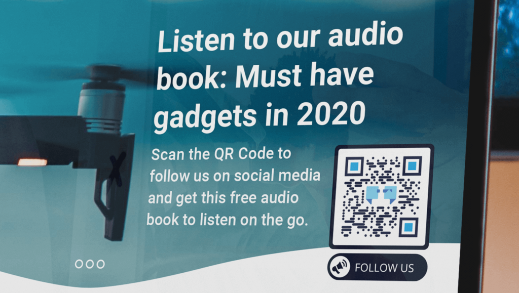 An example of a QR Code on landing page with a clear CTA