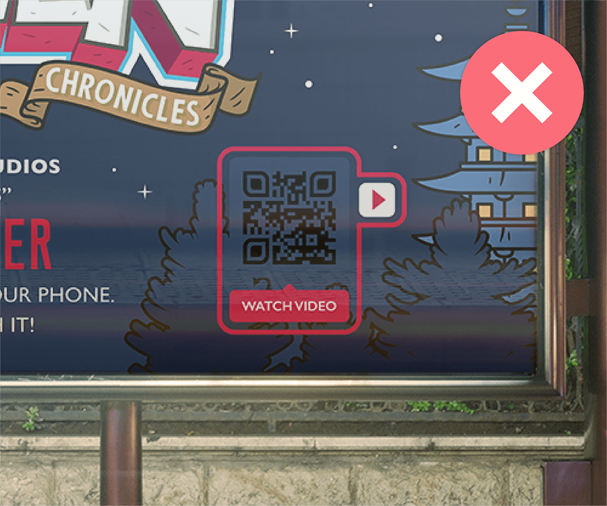 Without proper contrast a QR Code may be hard to scan