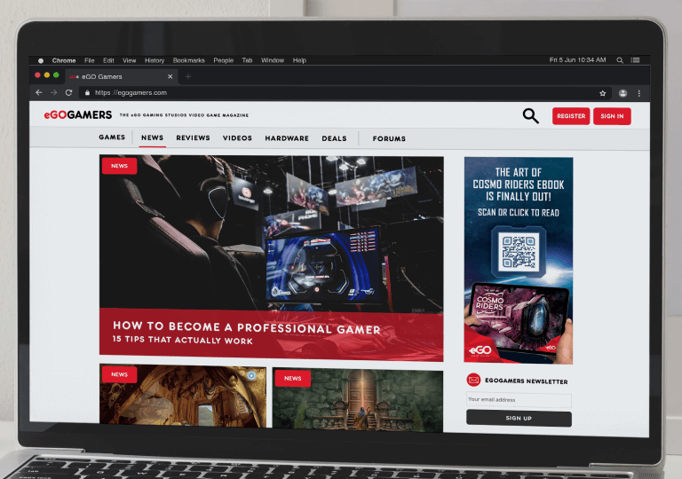 A QR Code as a lead magnet on the right side of a website page