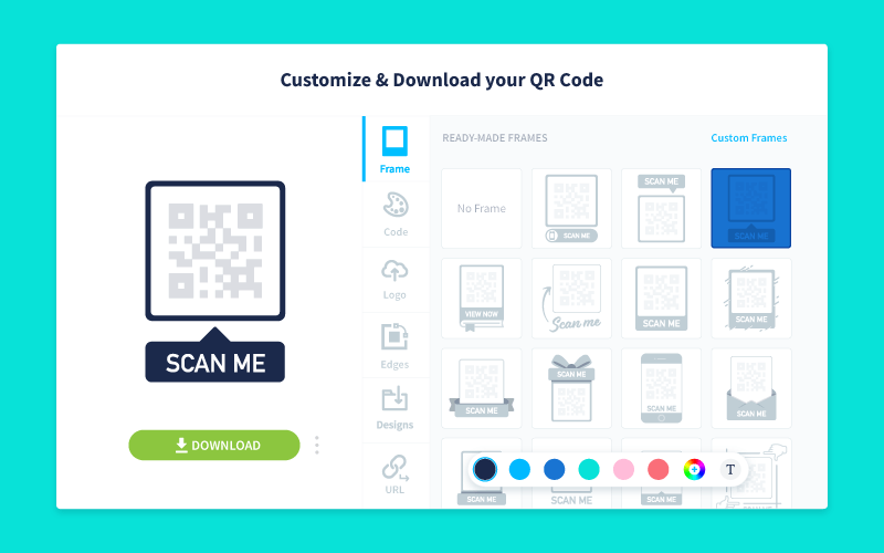 The QR Code customization panel in QR Code Generator Pro