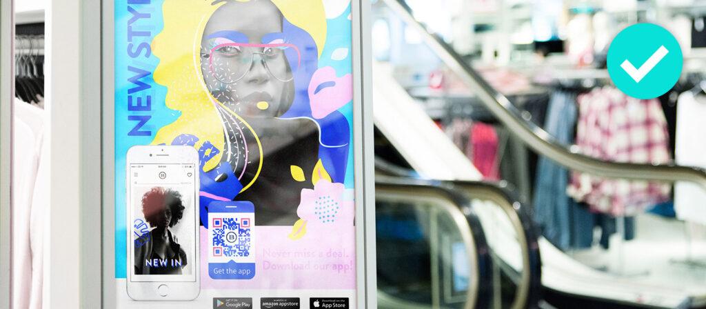 A QR Code with a decent quiet zone on a poster.
