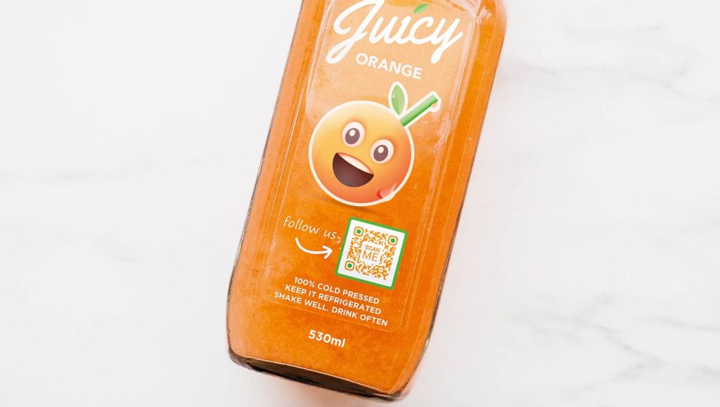 An example of a well-designed QR Code with a CTA on product packaging