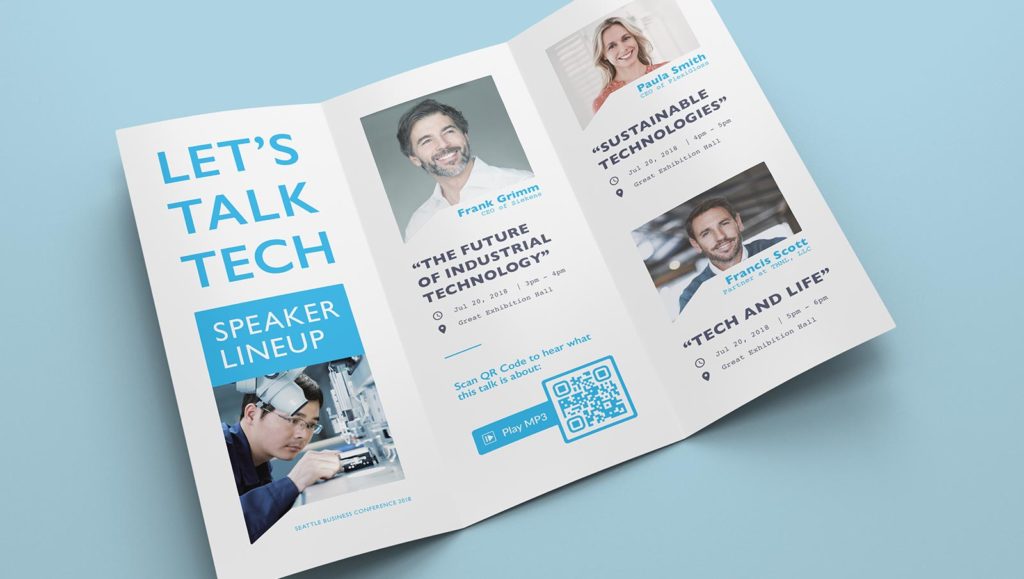 MP3 QR Code on a flyer for a conference