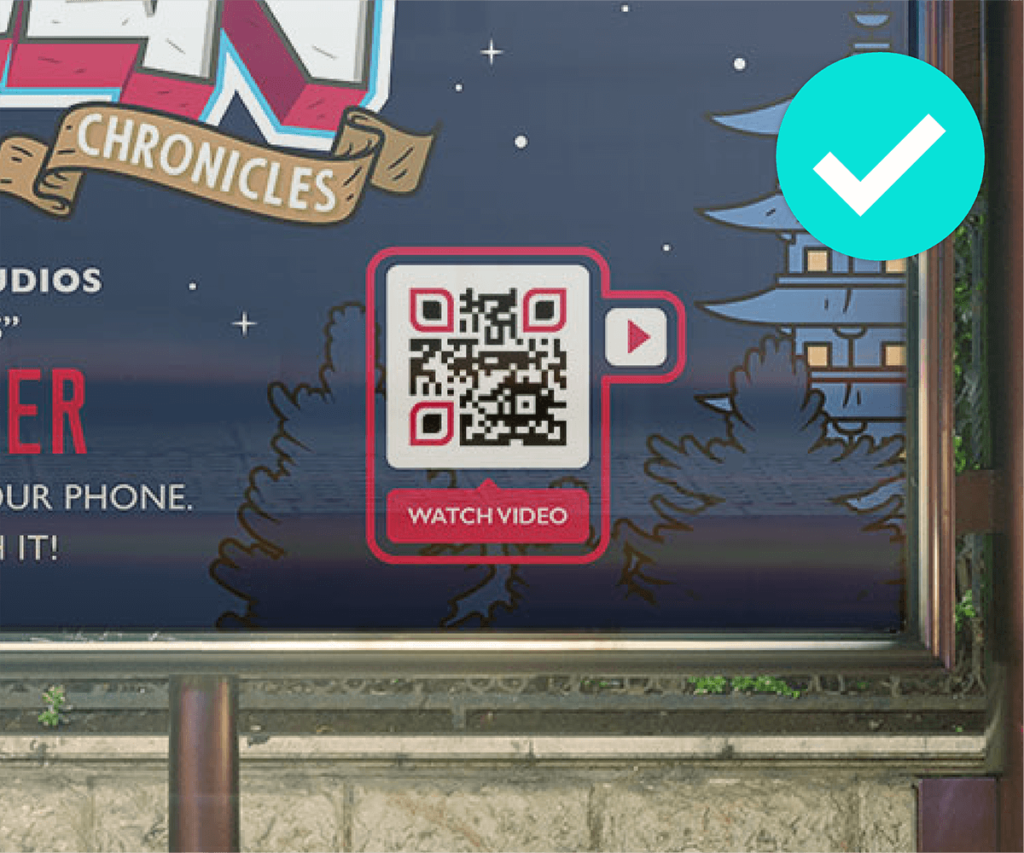 A white QR Code against a dark background ensures contrast and scannability