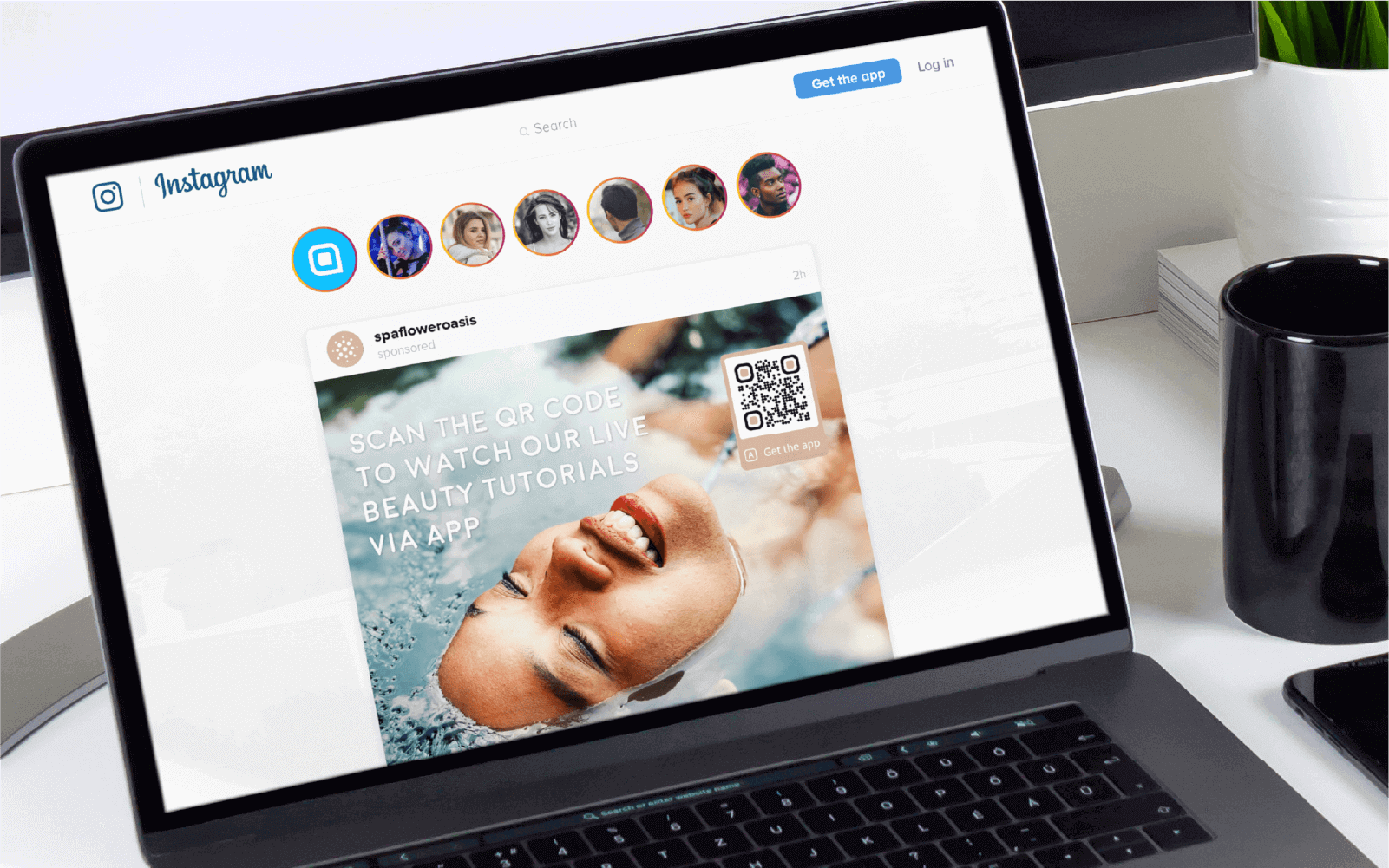 An Instagram ad with a QR Code