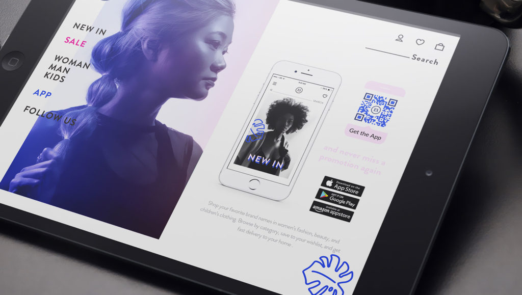 Example of an App Store QR Code on a website for e-commerce products.