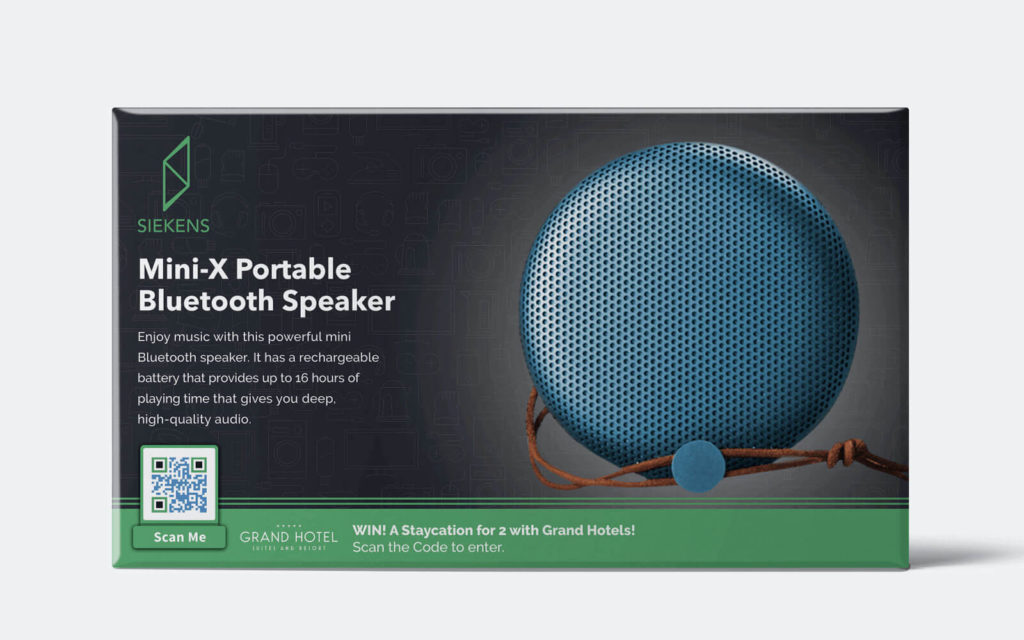 A QR Code example on an electronics product packaging
