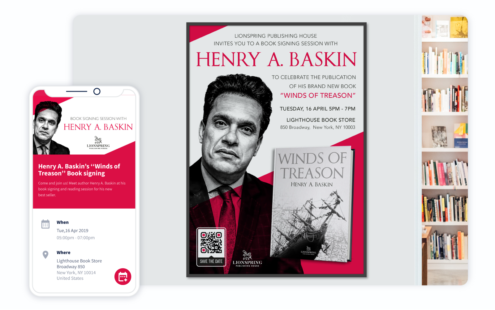 An event poster with a QR Code.