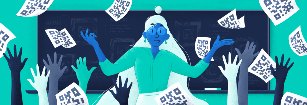 Teacher making it rain QR Codes