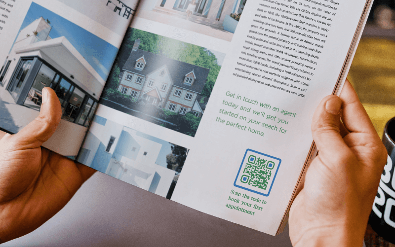 A real estate promotion with a QR Code.