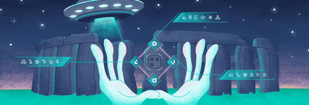 QR Code tech decoding mysterious information on stone