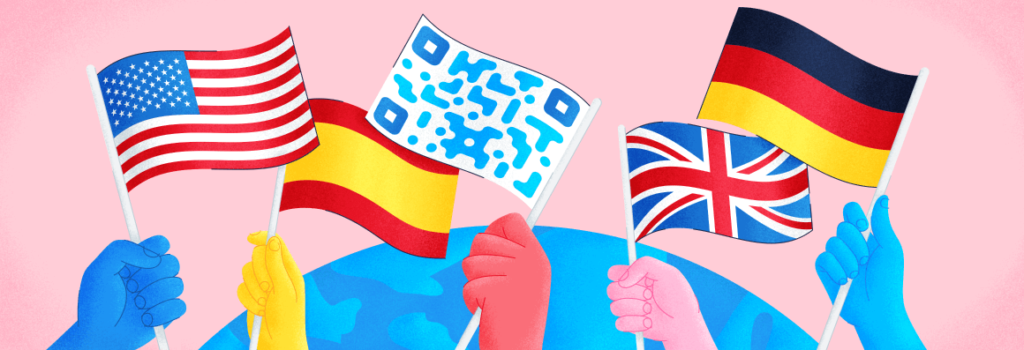 Flags from around the World with one QR Code flag
