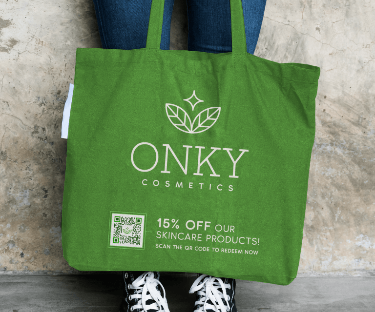 Personalizing branded swag with QR Codes makes it easy to engage consumers by sharing discounts or other giveaways and freebies