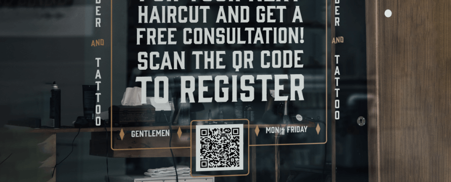 Registration QR Code idea at a hairsalon