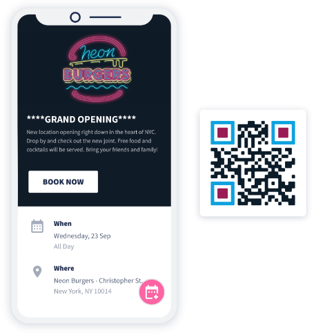 An Event QR Code landing page example