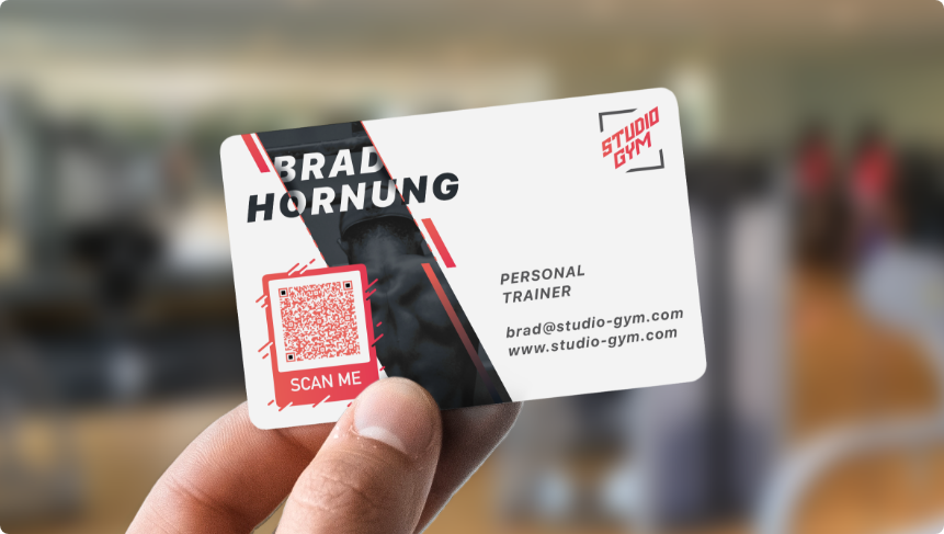 A vCard QR Code idea on a business card