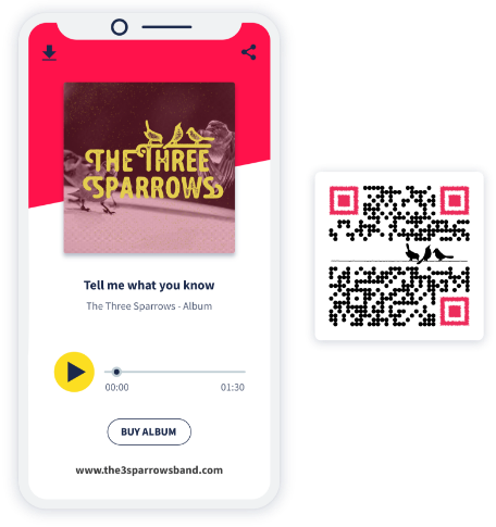 An MP3 QR Code landing page example