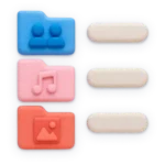 Folder icons with different file types