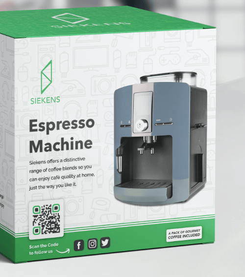 Close up of packaging with QR code