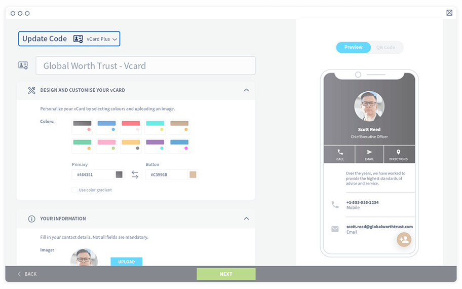 A guide on how to update the QR Code type.
