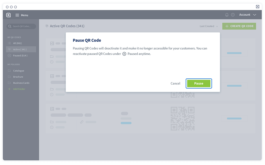A display of all the basic QR Code campaign information.