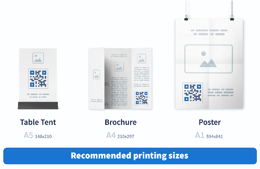 Standard printing formats for common marketing materials