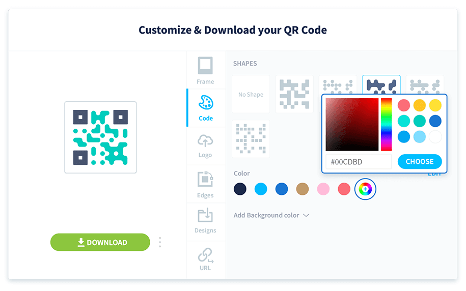 Change the color of the shapes to match your brand