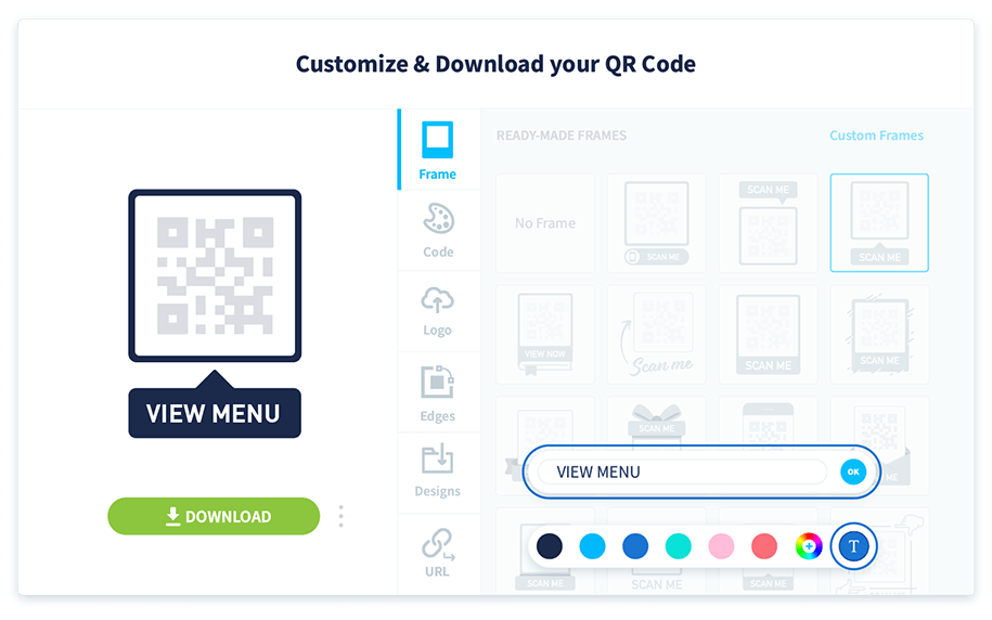 Select the T icon on the bottom to change the default text to whatever you want