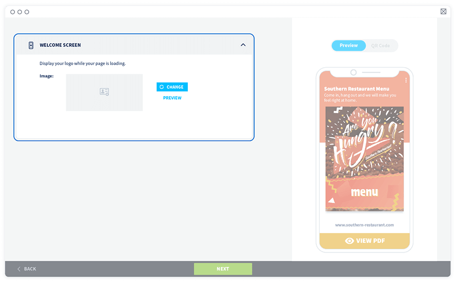 To improve your customers’ experience even more, add your logo as a welcome screen to foster brand awareness