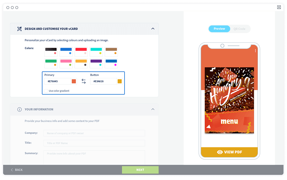 Choose from over 6 million color combinations using the Hex color codes