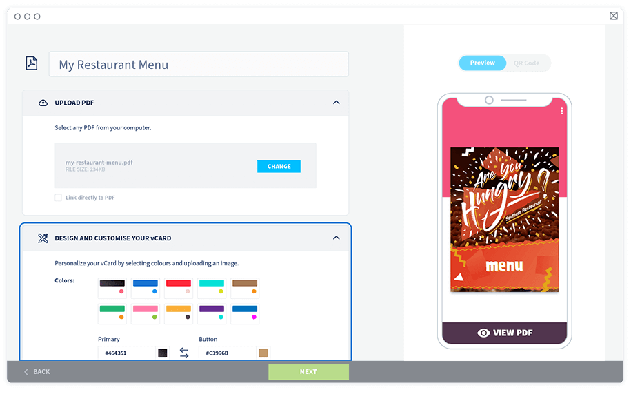 Now, choose the colors for the background of your PDF landing page
