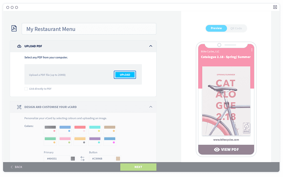 In the Upload PDF section, select the Upload PDF button to upload your file