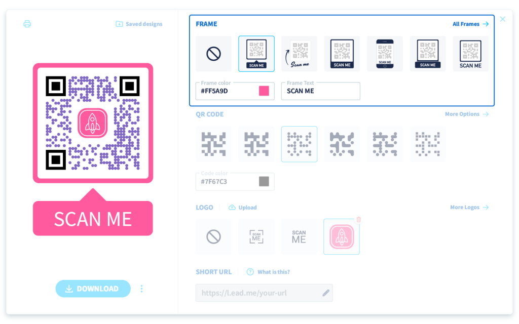 You can choose to add a logo in the center of your QR Code