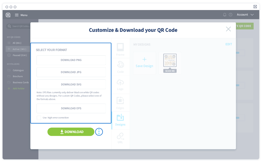 Choose your image file type