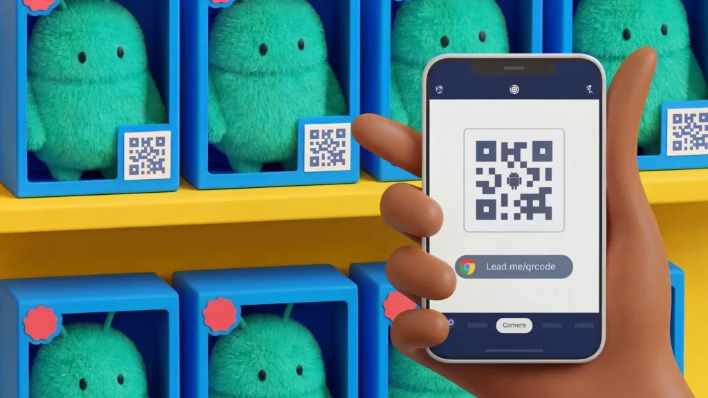 How to scan QR Codes with Android phone illustration.