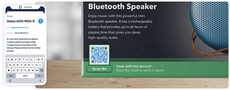 QR Code marketing idea on an electronics packaging with an Email QR Code