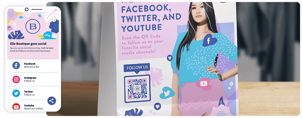 QR Code marketing idea on postcard with a Feedback QR Code