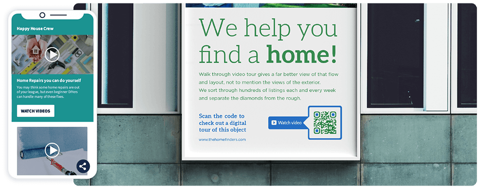 QR Code marketing idea on a poster with a Video QR Code