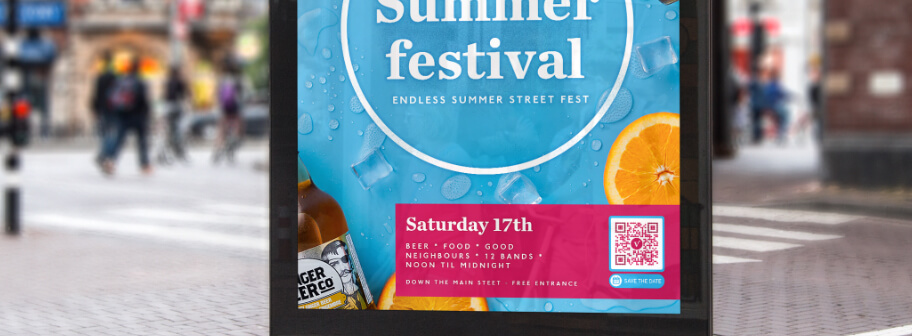 QR Code idea on a display to promote an event