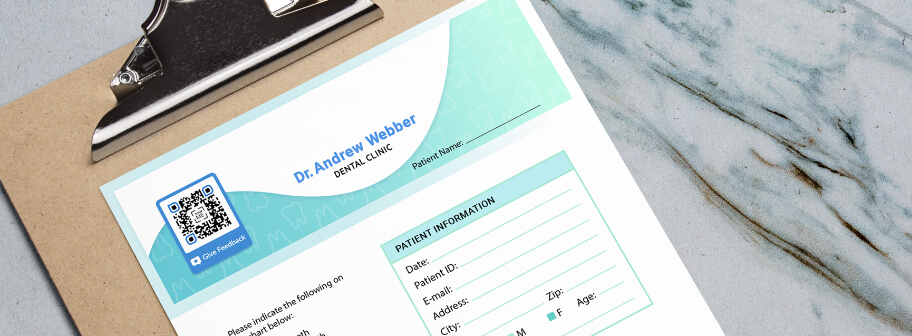 QR Code idea on a sign up form at the dentist