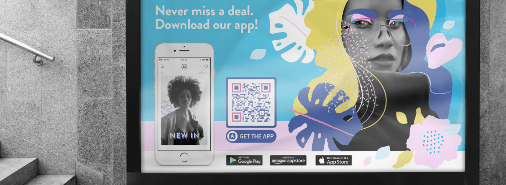 QR Code example on a billboard ad for a retail company