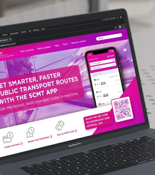 QR Code idea on a public transportation's website that promotes app installation