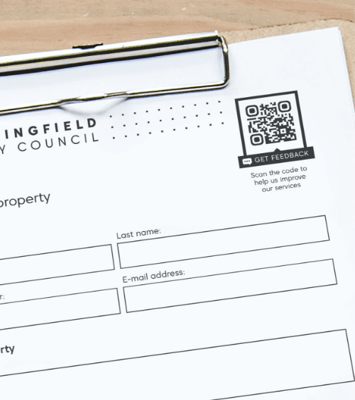 An official government form with a QR Code that redirects users to a custom feedback form.