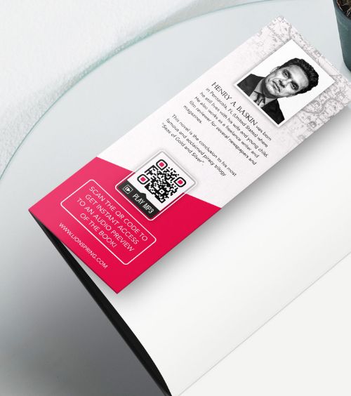 A book with a QR Code on the cover that redirects users to an audio preview of the book in MP3 format.