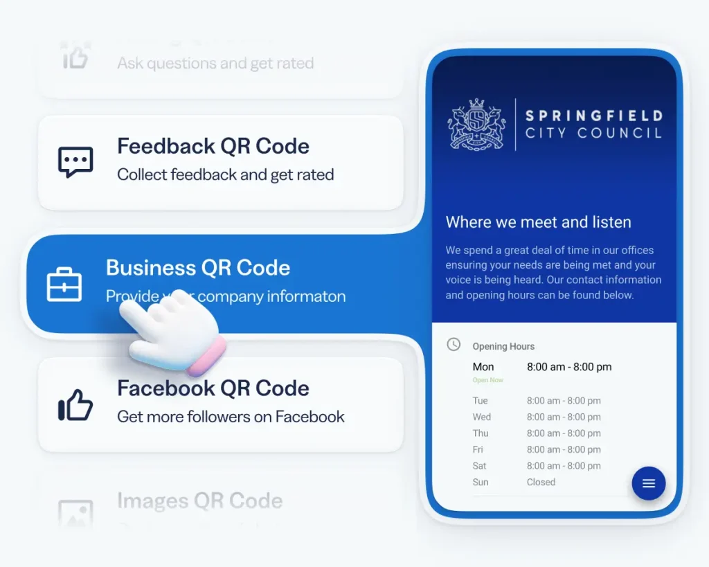 Variety of QR Code solutions with built-in landing pages made with QR Code Generator PRO.